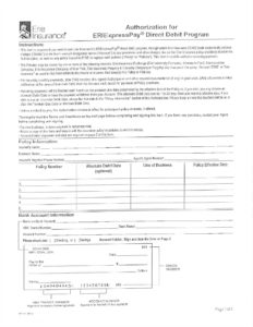 Erie ExpressPay debit form - Body-Borneman Insurance | Agency in Boyertown, PA